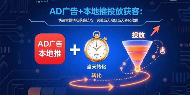 AD+本地推 速学精准获客 当日投放即转化-九零创业网