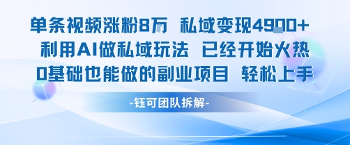 AI赋能视频私域变现 轻松副业月入4.9k+-九零创业网