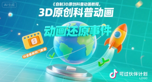 自制3D科普动画 还原历史事件 抖音热门赛道新教程-九零创业网