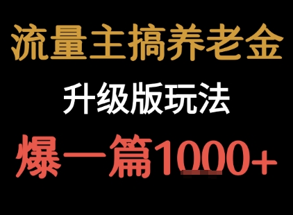 养老金升级版流量主攻略 轻松月入千元的秘密技巧