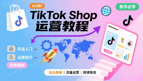 TikTok Shop新手入门 跨境电商实战教程速成-九零创业网