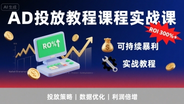 AD投放实战课 ROI翻倍秘籍 持续盈利之道-九零创业网
