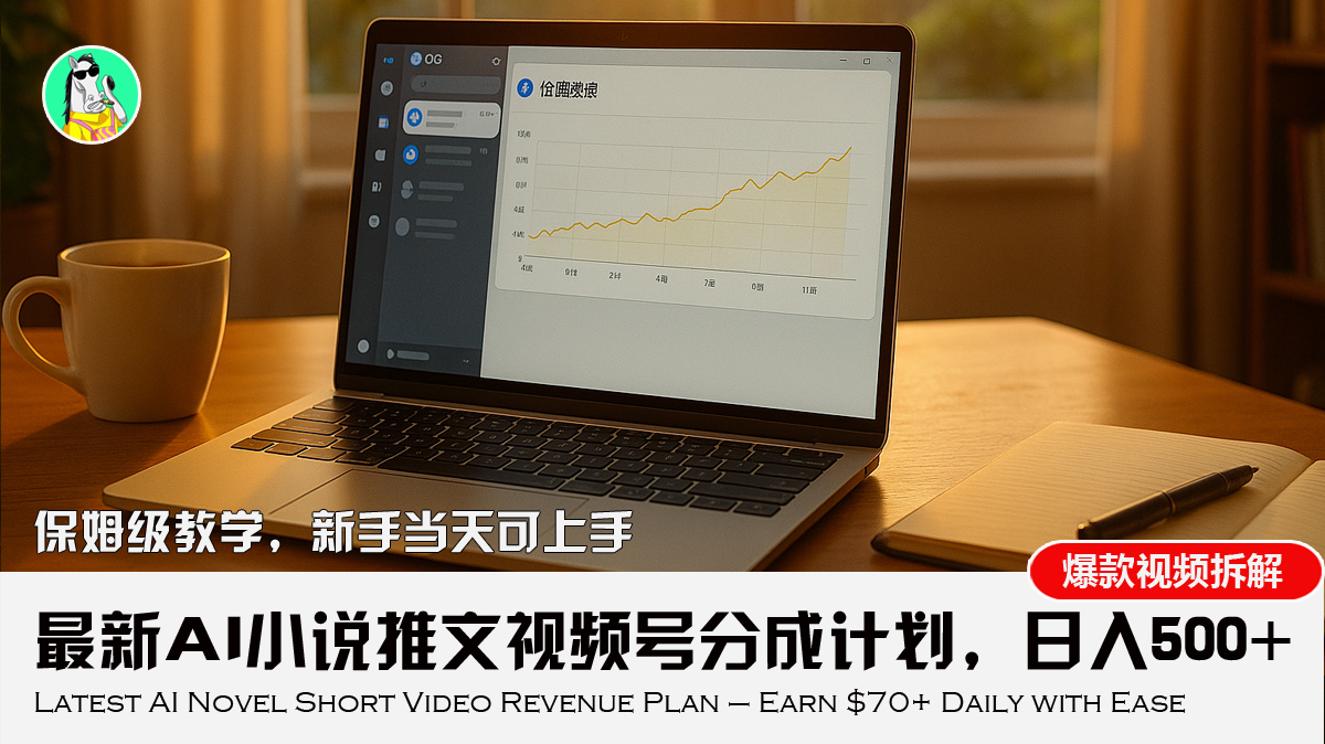 AI小说推文新分成 小白日入500+速成攻略