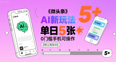 微头条AI新玩法 小白轻松日赚5图 手机操作无门槛
