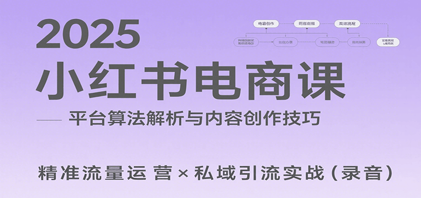 2025小红书电商课 算法解析 高转化内容创作 流量变现攻略