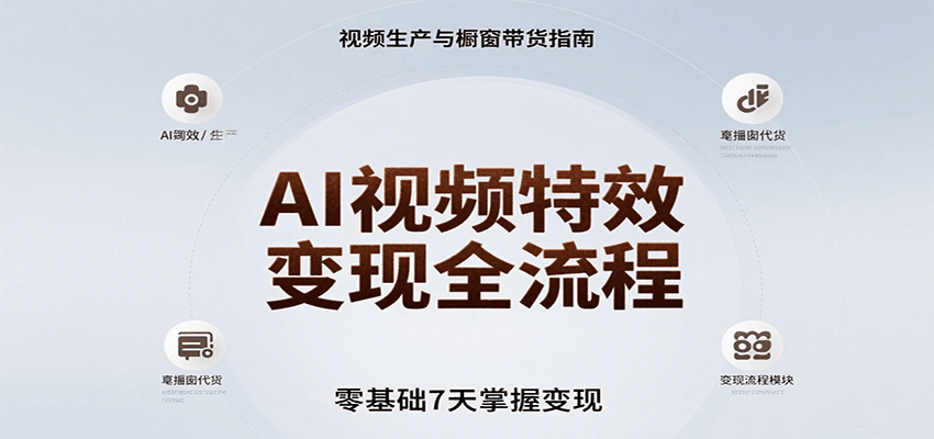 7天速成AI视频特效 从制作到带货变现全攻略
