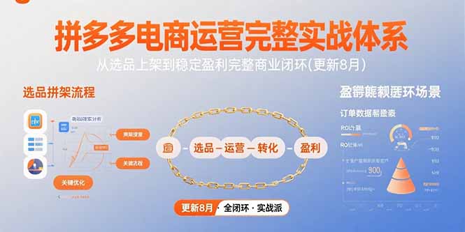 拼多多电商运营全链路实战 从选品上架到盈利闭环-九零创业网