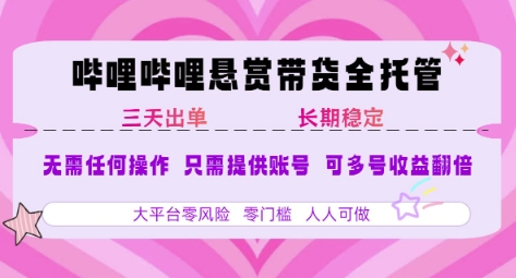 2025年B站风口带货 全程托管月入过万 轻松起步-九零创业网