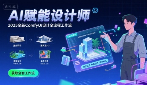 AI助力设计师 2025年comfyui全流程设计 跨领域零基础速成-九零创业网