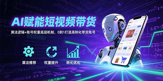 AI驱动短视频带货 揭秘算法与权重 打造高转化账号秘籍-九零创业网