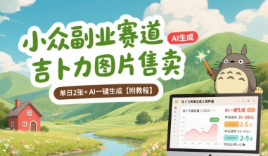 吉卜力图片副业 AI生成 日售2张 轻松赚钱-九零创业网