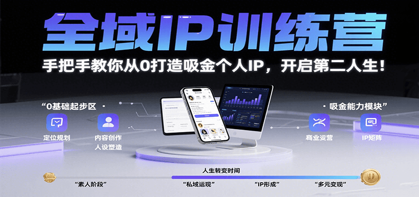 打造个人IP金课 零基础起航 开启财富人生-九零创业网