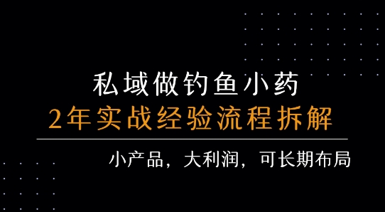 私域钓鱼小药 每单赚3张 盈利秘籍揭秘