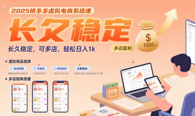 2025拼多多电商系统课 多店运营 日入千稳赚秘籍