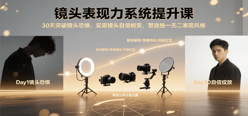 30天镜头恐惧破冰 自信镜头风格重塑之旅-九零创业网