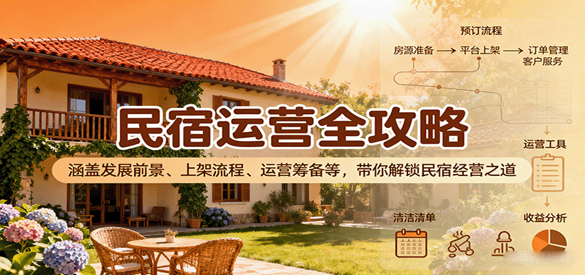 民宿经营全解析 前景 上架 筹备一步到位-九零创业网