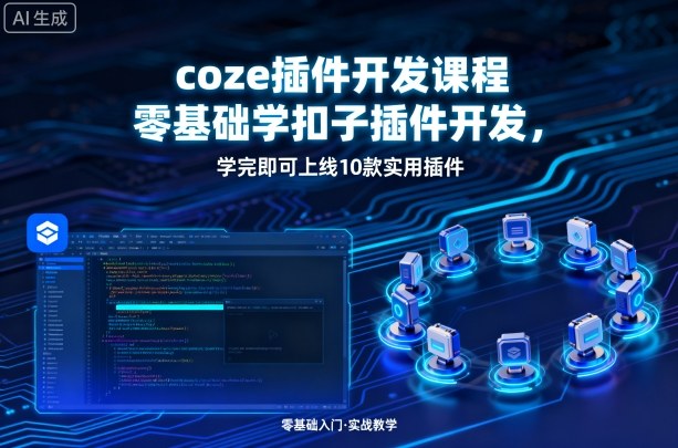 零基础入门Coze插件开发 学成即上线10款实用插件-九零创业网