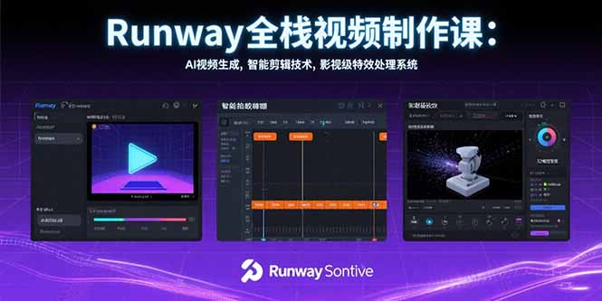 AI赋能影视制作 Runway全栈视频课 一键生成影视级特效
