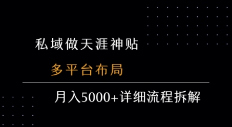 打造私域神贴 多平台布局 月入5K+攻略揭秘