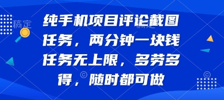 手机项目轻松赚 截图任务无限量 多劳多得时薪高-九零创业网