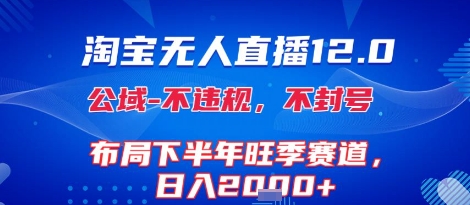 淘宝无人直播12.0独家技巧 旺季日入过千 封号零风险-九零创业网
