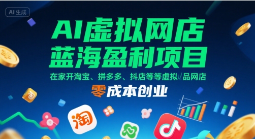 AI赋能 虚拟网店零成本 蓝海创业新风口-九零创业网