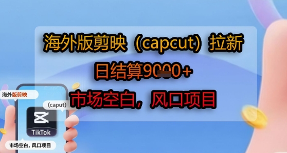 海外剪映新机遇 日赚千金 独占市场蓝海