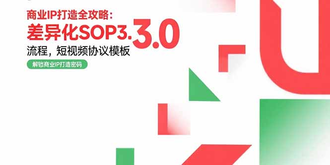 商业IP全攻略 SOP3.0流程+短视频协议+婚恋实战案例-九零创业网