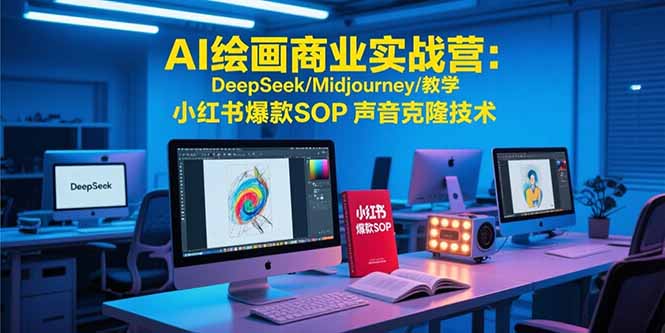 AI绘画实战营 DeepSeek/Midjourney教学 小红书爆款SOP+声音克隆技术揭秘-九零创业网