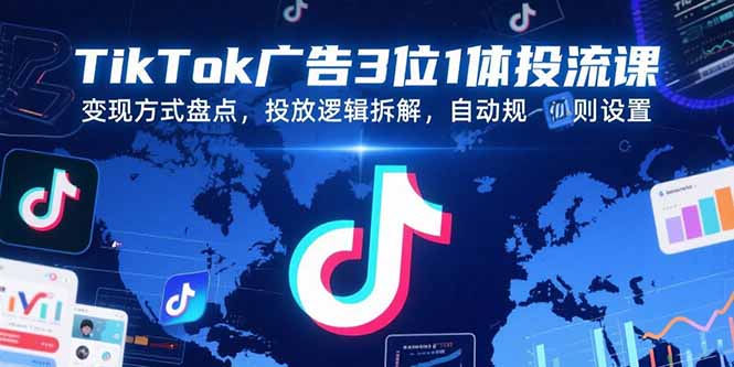 TikTok广告三合一策略 变现攻略+投放拆解+自动规则设