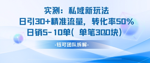 私域流量日增30精准 转化率50% 日销5 10单 3张订单新玩法揭秘-九零创业网
