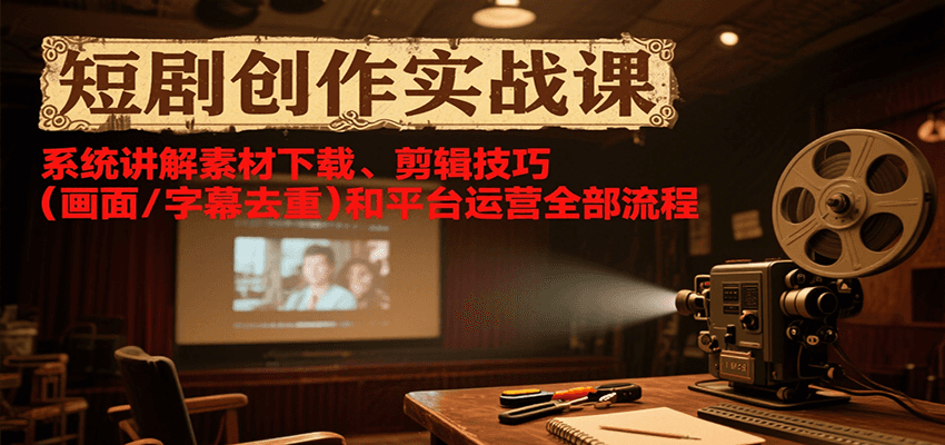 实战课 素材下载 剪辑与平台运营全攻略-九零创业网