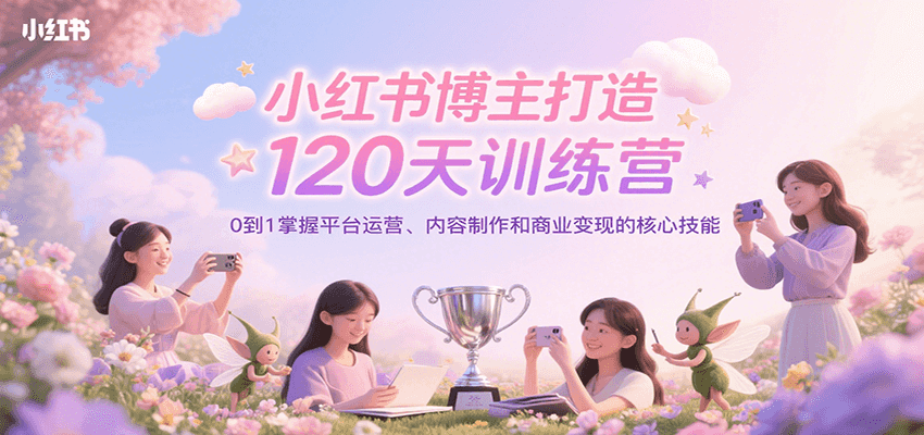 120天小红书运营达人营 从零到一 解锁平台变现之道-九零创业网