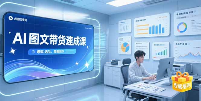 AI图文带货速成 养号引流 爆款选品 美图制作全攻略-九零创业网