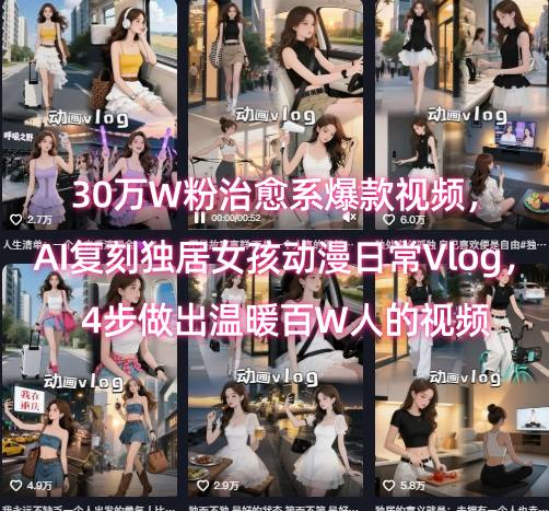 AI复刻独居女孩Vlog 温暖百万粉丝治愈日常