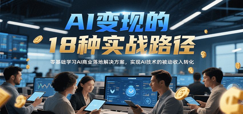 AI变现攻略 零基础学AI商业落地 打造被动收入金矿-九零创业网
