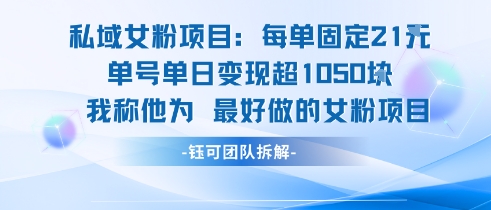 日入千金的私域女粉项目 轻松变现新攻略