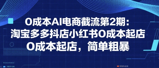 零成本电商新攻略 淘宝 拼多多 抖音 小红书四平台截流秘籍