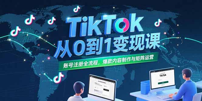 TikTok变现课 注册全攻略 爆款矩阵运营秘诀-九零创业网