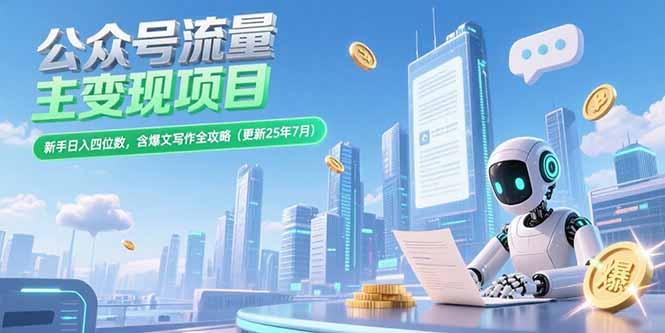 25年7月新攻略 公众号流量主变现 新手日入四位数秘籍