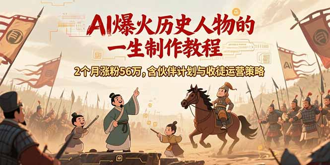 AI历史人物赛道课程 2月涨粉56万 伙伴计划收徒策略大揭秘