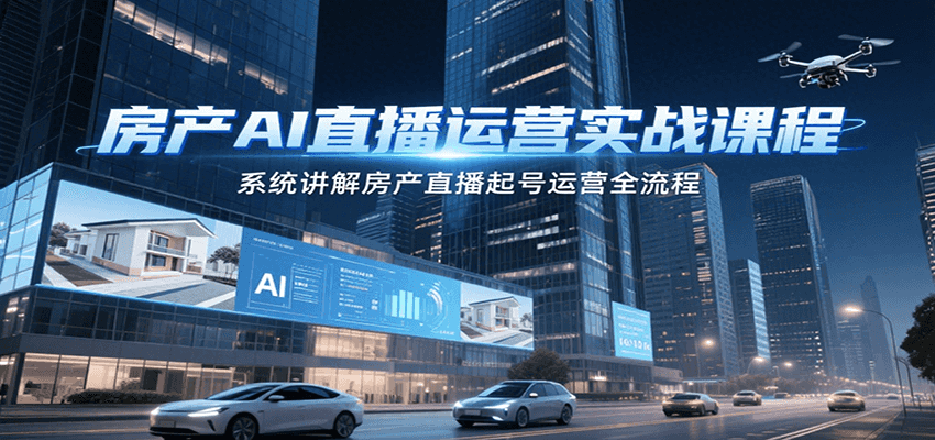 房产AI直播运营全攻略 起号到运营一网打尽-九零创业网