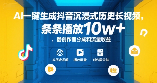 AI助力抖音历史视频 轻松10万+播放 创作者收益揭秘-九零创业网