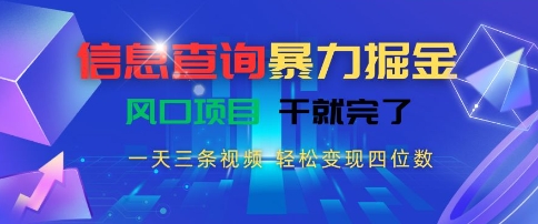 信息挖掘日入四千 揭秘风口项目轻松变现-九零创业网