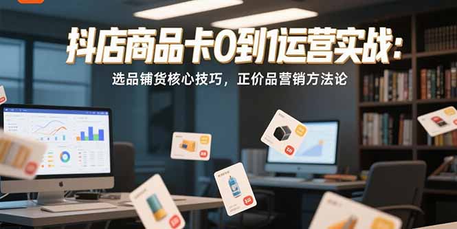 抖店商品卡从0到1 选品策略与正价品营销秘籍-九零创业网
