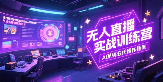 无人直播实操营 设备搭建+话术 AI五代系统指南7月全新-九零创业网
