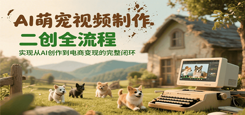 AI萌宠视频制作 从AI创作到电商变现全链路-九零创业网