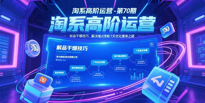 标品爆款攻略 淘系高阶运营第70期揭秘