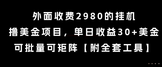 揭秘2980挂G撸美金项目 日赚30+ 批量矩阵盈利