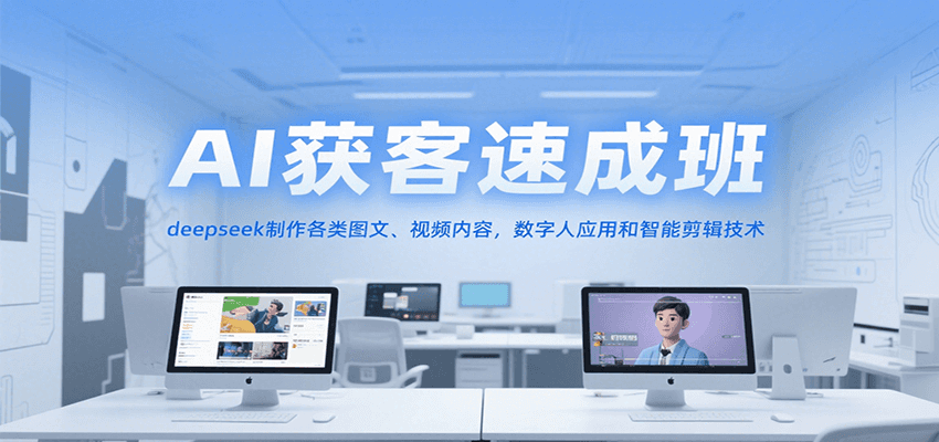 AI获客速成班 DeepSeek赋能图文视频 数字人剪辑新体验